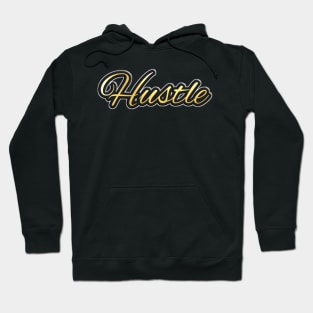 Shiny black and gold HUSTLE word design Hoodie